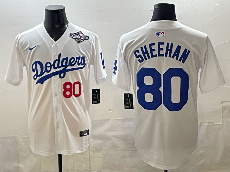 Men 2026 Nike Los Angeles Dodgers #80 Sheehan White Game MLB Jersey 05->->